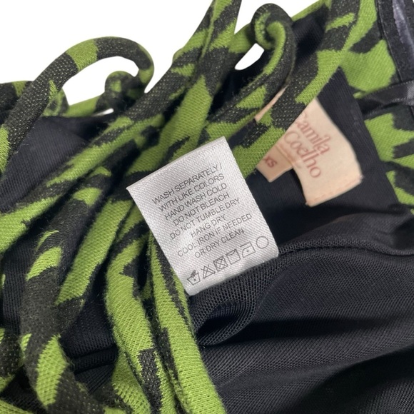 Camila Coelho Size XS Seraphina Corset Top in Green & Black Houndstooth - Picture 5 of 8